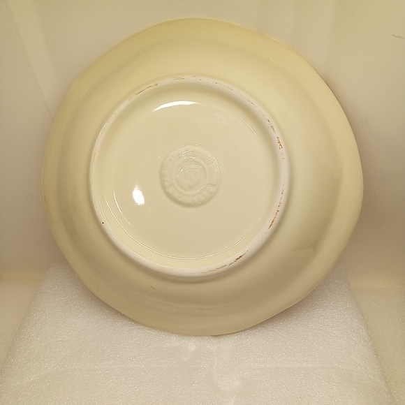 CERAMICHE TADINATE 10" Pasta Soup Salad Bowl Peach Rim Autumn Italy Farm Scene - Picture 2 of 14